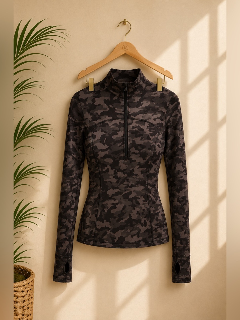 Lulu lemon Women’s Black Camo Quarter-Zip Jacket